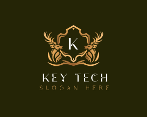 Elegant Deer Shield logo design