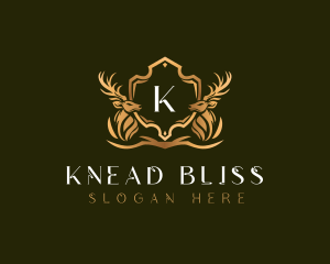 Elegant Deer Shield logo design