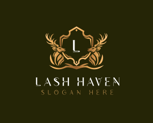 Elegant Deer Shield logo design