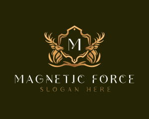 Elegant Deer Shield logo design