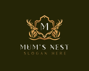 Elegant Deer Shield logo design