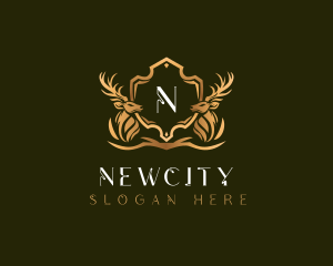 Elegant Deer Shield logo design