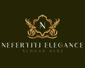 Elegant Deer Shield logo design