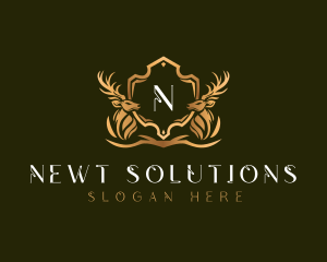 Elegant Deer Shield logo design