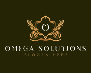 Elegant Deer Shield logo design