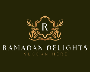 Elegant Deer Shield logo design