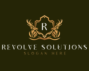 Elegant Deer Shield logo design