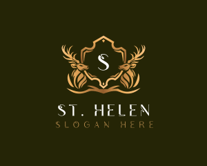 Elegant Deer Shield logo design