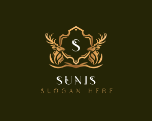 Elegant Deer Shield logo design