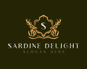 Elegant Deer Shield logo design