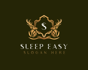 Elegant Deer Shield logo design