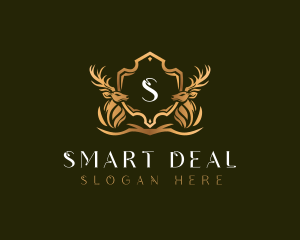 Elegant Deer Shield logo design