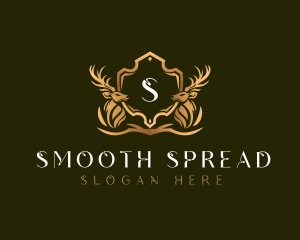 Elegant Deer Shield logo design