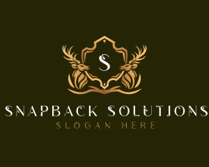 Elegant Deer Shield logo design