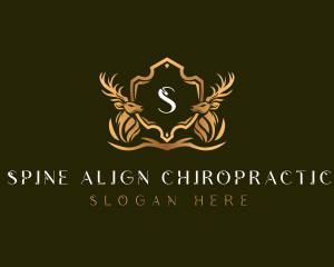 Elegant Deer Shield logo design