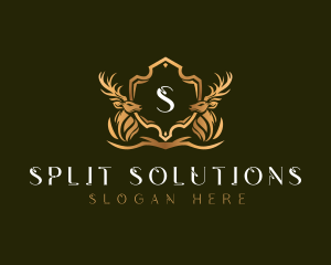 Elegant Deer Shield logo design