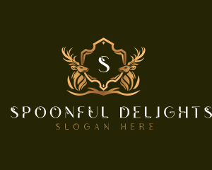 Elegant Deer Shield logo design