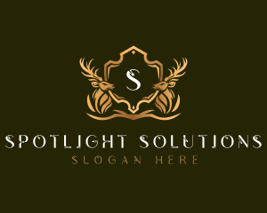 Elegant Deer Shield logo design