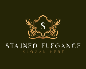 Elegant Deer Shield logo design