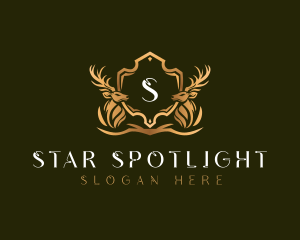 Elegant Deer Shield logo design