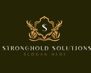 Elegant Deer Shield logo design