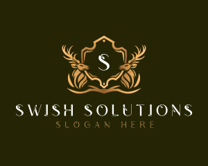 Elegant Deer Shield logo design