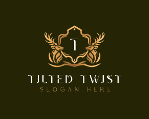 Elegant Deer Shield logo design