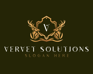 Elegant Deer Shield logo design