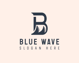 Surfing Waves Letter B logo design