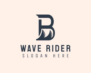 Surfer - Surfing Waves Letter B logo design