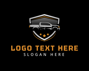 Pickup Truck - Pickup Automobile Badge logo design