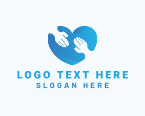Helping Hand - Heart Helping Hand logo design