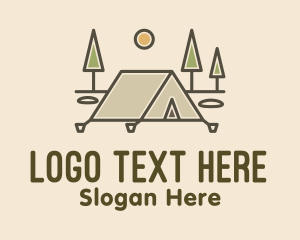 Campground - Tent Outdoor Camping logo design