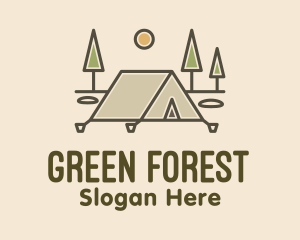 Woods - Tent Outdoor Camping logo design