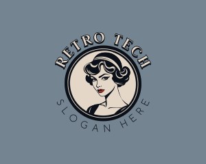 Retro Woman Fashion logo design