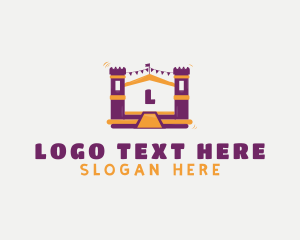 Bouncy Castle - Castle Bounce House Party logo design