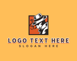 Hat - Spy Detective Smoking logo design