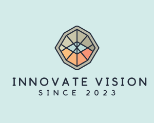 Geometric Multicolor Eye  logo design