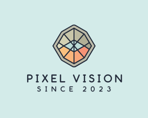 Geometric Multicolor Eye  logo design