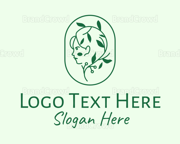 Green Eco Lady Logo