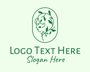 Vines - Green Eco Lady logo design