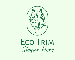 Green Eco Lady  logo design