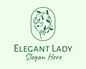 Green Eco Lady  logo design