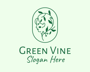 Green Eco Lady  logo design