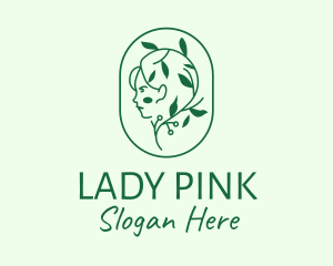 Green Eco Lady  logo design