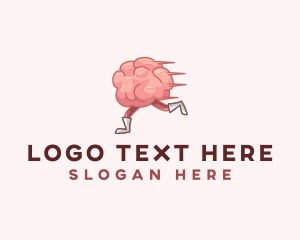 Neurologist - Psychology Running Brain logo design