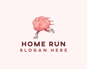 Psychology Running Brain logo design