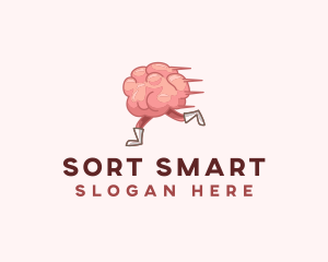 Psychology Running Brain logo design