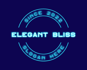 Streaming - Blue Neon Badge logo design