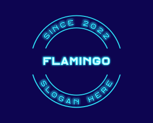 Program - Blue Neon Badge logo design